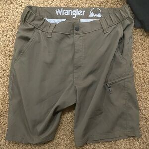 Wrangler Shorts- 34 Waist. Cargo, grey, and dark brown